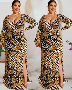 艾子依 Split Waistband Printed Dress New In