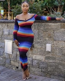 逊马亚 Sale KNITTED OFF SHOULDER MAXI