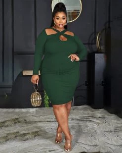 品辉 New In CRISSCROSS KNIT DRESS