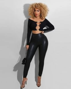 鑫芬洋 Leather Pants