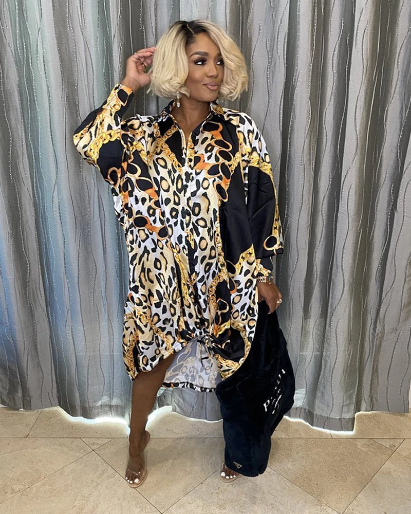 邦柠 BIG OLE CHAIN & PRINT SHIRT DRESS New In 3 邦柠 BIG OLE CHAIN & PRINT SHIRT DRESS New In