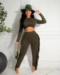 欧依菲 Fringe Me Pants Set