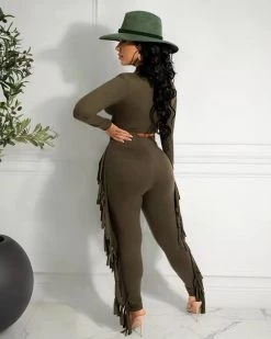 欧依菲 Fringe Me Pants Set