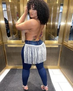 Divanewlook HIGH WAIST TASSEL JEANS New In