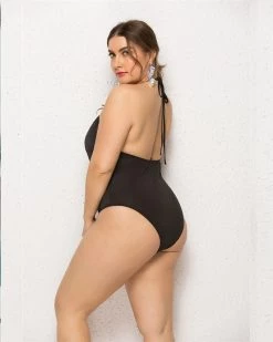 Divanewlook SOLID COLOR HOLLOWED OUT SWIMSUIT