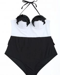 Divanewlook BLACK AND WHITE COLOR MATCHING SWIMSUIT