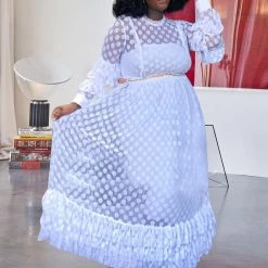 Divanewlook Sheer Polka Dot Dress