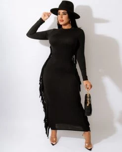 Divanewlook ROUND NECK LONG DRESS New In