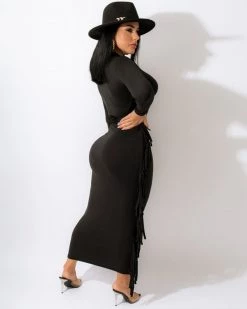 Divanewlook ROUND NECK LONG DRESS New In