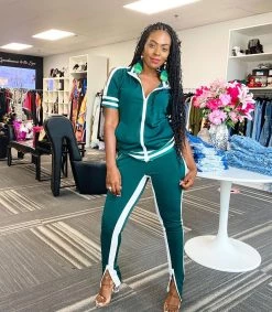 Divanewlook Slots And Zipper Jogger Set