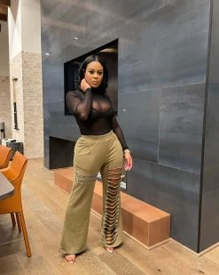 Divanewlook PERFORATED BELL PANT New In