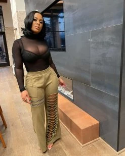 Divanewlook PERFORATED BELL PANT New In