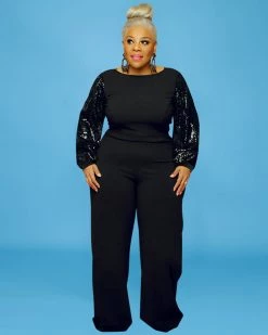 Divanewlook Runway Sequin Jumpsuit New In