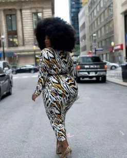 华尔街 New In Mustard Print Midi Dress