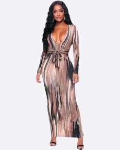 艾尔嘉斯 Tie Detail Midi Dress New In