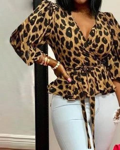 Divanewlook LOOSE LEOPARD PRINT TOP