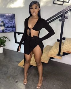 Divanewlook BANDAGE LONG SLEEVE SWIMSUIT