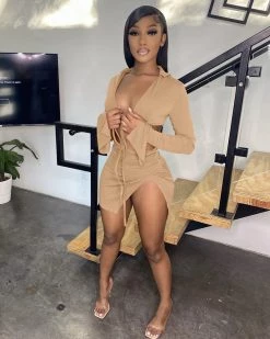 Divanewlook BANDAGE LONG SLEEVE SWIMSUIT