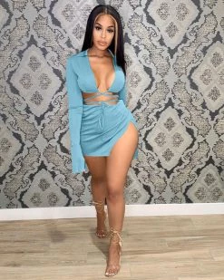 Divanewlook BANDAGE LONG SLEEVE SWIMSUIT