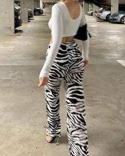 Divanewlook ZEBRA STRIPES PANTS New In