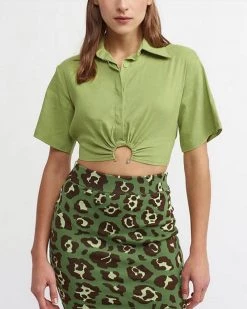 Divanewlook New In LAPEL NAVEL TOP