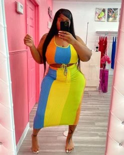 Divanewlook New In COLOR SPLICING PIT STRIP SET