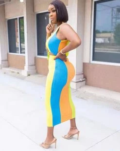 Divanewlook New In COLOR SPLICING PIT STRIP SET