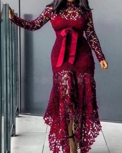 Divanewlook New In LACE HOLLOWED OUT DRESS