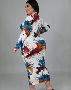 Divanewlook New In ART SPLASH-INK DRESS