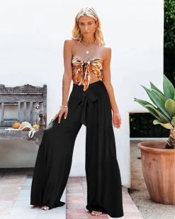 Divanewlook PLEATED WIDE LEG PANTS New In