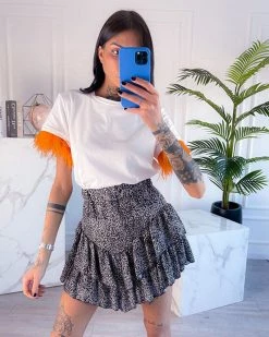 Divanewlook CUFF FEATHER TOP New In