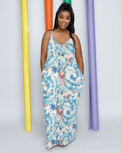 Divanewlook RAINBOW WATERCOLORS DRESS New In 7 Divanewlook RAINBOW WATERCOLORS DRESS New In