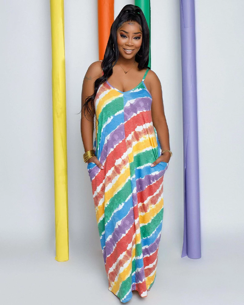 Divanewlook RAINBOW WATERCOLORS DRESS New In 1 Divanewlook RAINBOW WATERCOLORS DRESS New In