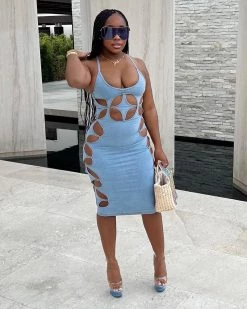 兰诗蒂 Denim Dress New In