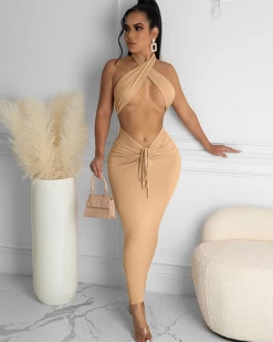 Divanewlook EYES KILLER Backless Dress