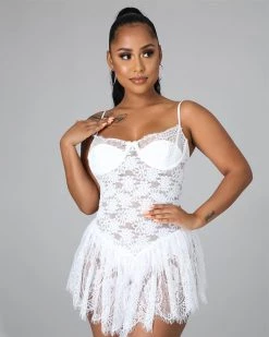 Divanewlook New In Queen Lace Mini Dress