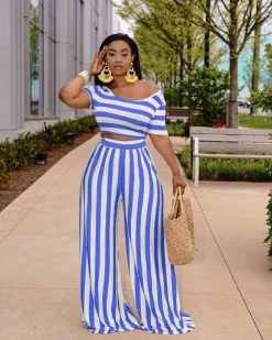 逊马亚 Nautical Baby Striped Pants Set New In