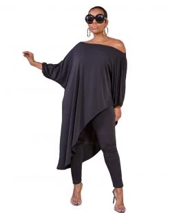 Divanewlook Batwing Sleeve Irregular Suit