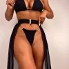欧兰 3pack Halter Thong Bikini Swimsuit & Beach Skirt New In