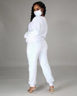 纯雅 Rainbow Sequin Jogger Set Sale