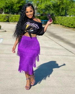 卡恩妮 Frankie Fringe MIDI Skirt