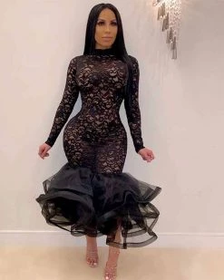 墨雅纺 Wish And Desire Lace Midi Dress Sale