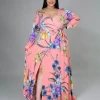 睡美人 CORAL KELLY FLORAL MAXI DRESS New In
