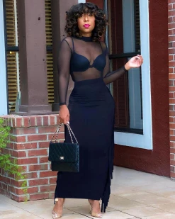 伊登 FRINGED MAXI SKIRT SET