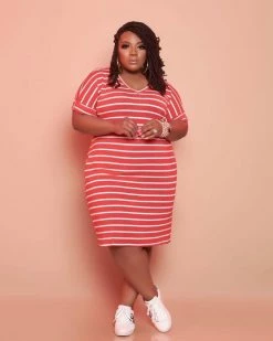 听潮轩 STRIPED BASIC T-SHIRT DRESS New In