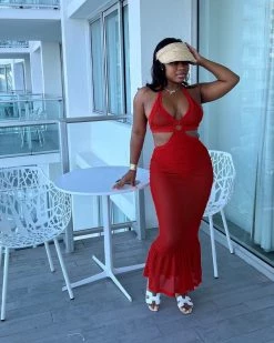 乐蒂丝 New In The “Key West” Green Maxi Dress