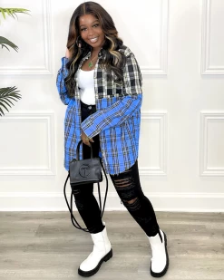 百衣佳 Touch The Sky Plaid Coat New In