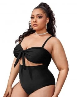 凯乐 Black Hollow One Piece Swimsuit New In