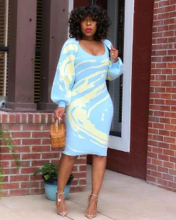 旭天 Blue Swirl Bolero Dress Combo New In