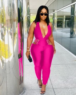 衣姿美 New In Crazy Over Fuchsia Jumpsuit